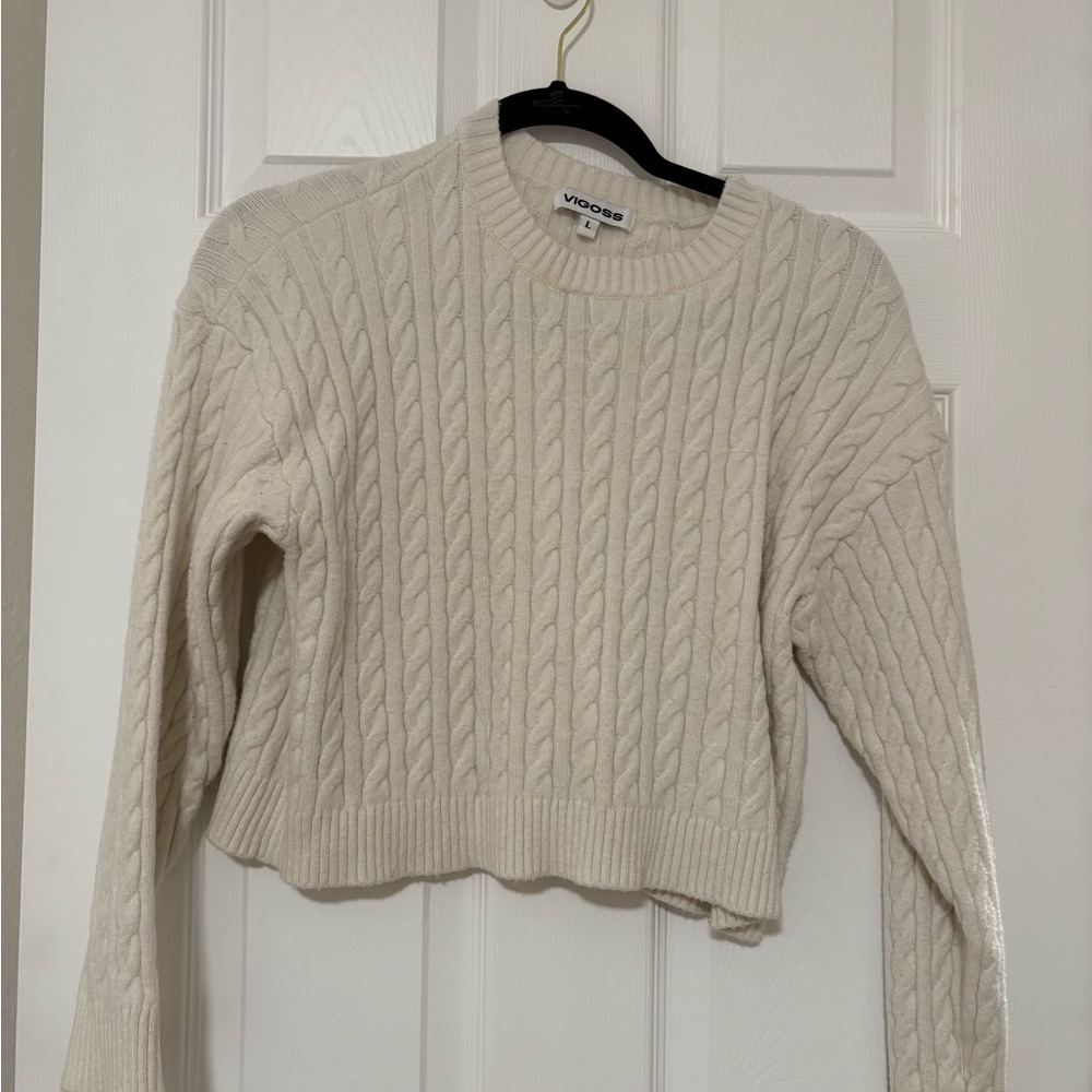Cropped Cream Sweater